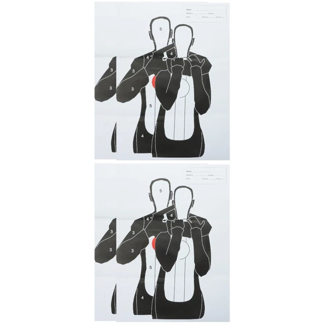 4 Sheets  of Clearly Printed Lasting Shooting Target for Policeman