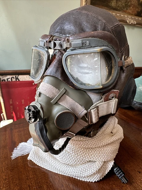 Ww2 Raf Pilots Helmet Goggles Mask And Scarf Ww2 Raf Pilots Helmet Goggles Mask And Scarf