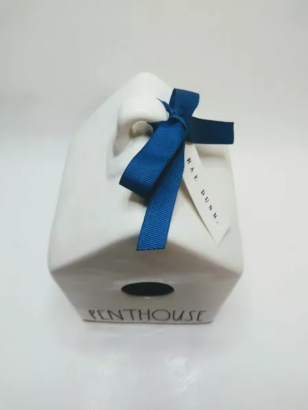 Rae Dunn by Magenta PENTHOUSE White Ceramic House Shaped Birdhouse NEW 3