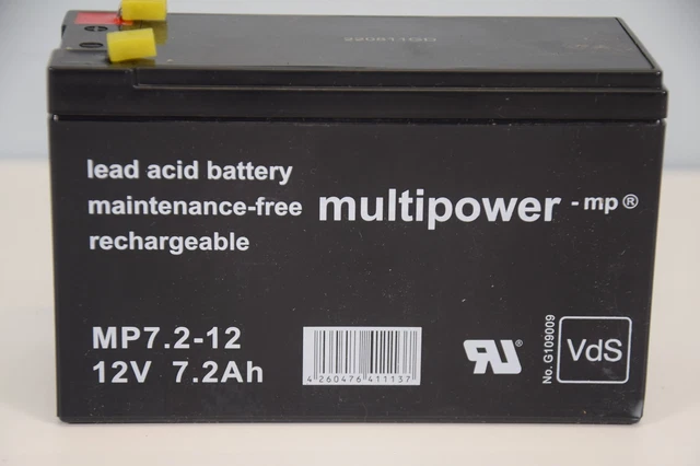 Batteria al piombo Hückmann Multipower 12 V, 7,2 Ah (117446) nuova incl. fattura