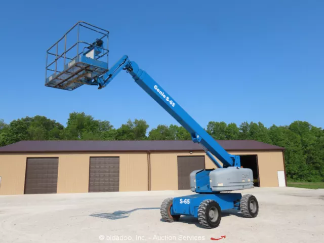 2002 Genie S65 65' 4WD Telescopic Boom Lift Man Aerial Platform Jib bidadoo