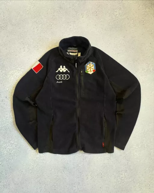 Vintage Kappa Fleece Audi Italy Racing Zip Black Size M