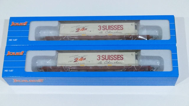 JOUEF HJ6213 WAGON PORTE CONTENEUR À BOGIES SGSS, CHARGÉ CAISSE 3 JOUEF HJ6213 WAGON PORTE CONTENEUR À BOGIES SGSS, CHARGÉ CAISSE 3
