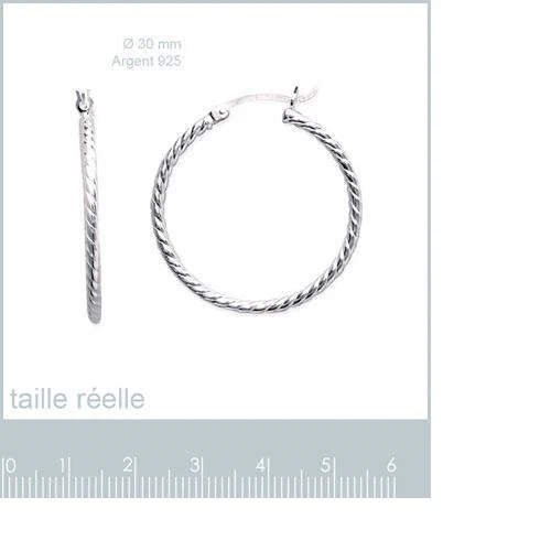 Boucles D'Oreilles Créoles Plaqué Or 18K 5 Microns Dolly-Bijoux - Torsadées 25-20mm - Neuf Avec Étiquettes