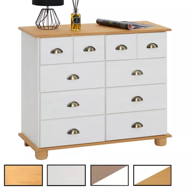 Schubladenschrank Kommode Apothekerschrank Sideboard mit 8 Schubladen in 3 Farbe