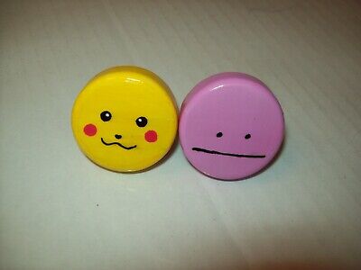 Hand Painted Drawer/Cabinet Pokemon Wood Knobs Group of 2.........Nice