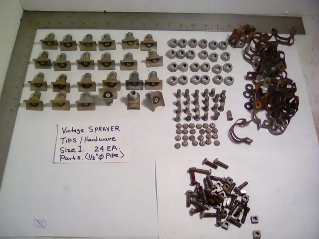 24 Ea. Vintage Sprayer Tips And Nozzle Assemblies Brass Jet Tips Stamped 1 Parts