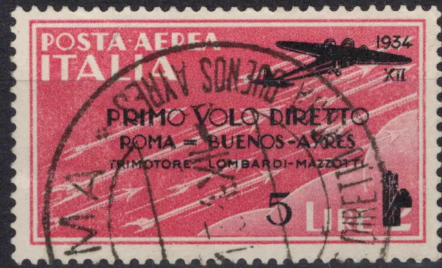 Italien - 1936- Flugpost A58 - Erster Direktflug Roma-Buenos Aires - Gestempelt
