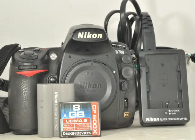 Nikon D700 12.1 MP Full-Frame DSLR Camera Body w/ Charger
