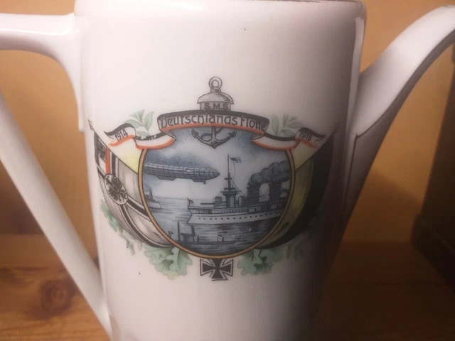 Alte Kaffeekanne KriegsMarine Deutschlands Flotte  Militaria wk1  Dachbodenfund
