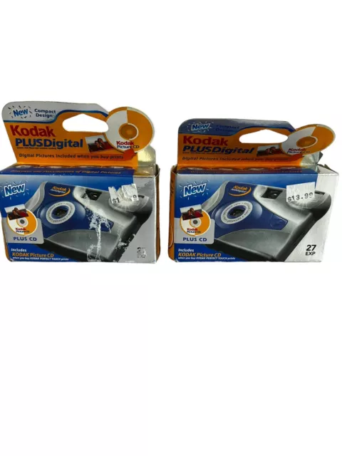 Kodak Plus Digital Disposable Camera 35mm, Both Cameras Still Sealed, Open Box