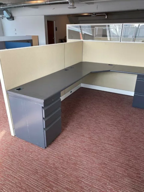 6' x 8' x 50"H Cubicles by AllSteel Office Furniture in Beige fabric