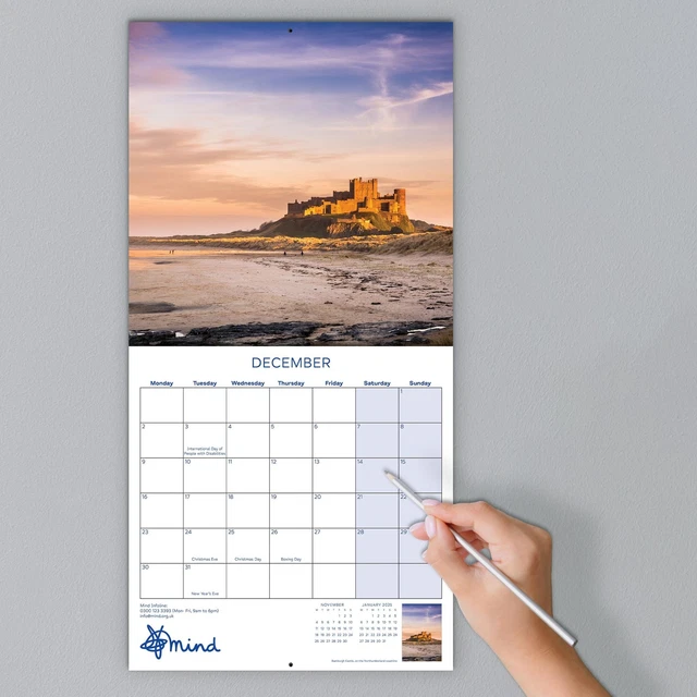 THE BRITISH COASTLINE Mind Charity Calendar 2025 £4.50 PicClick UK