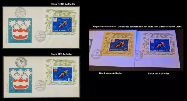 Rumänien 1976 Mi.Block 128 FDC x2 Winterspiele Innsbruck,Olympiade