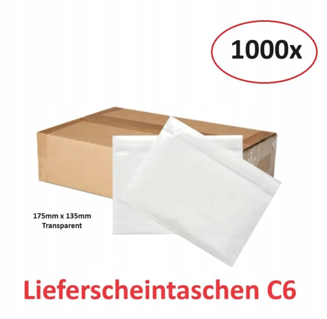 Transparente Lieferscheintaschen C6 - selbstklebend neutrale Dokumententaschen