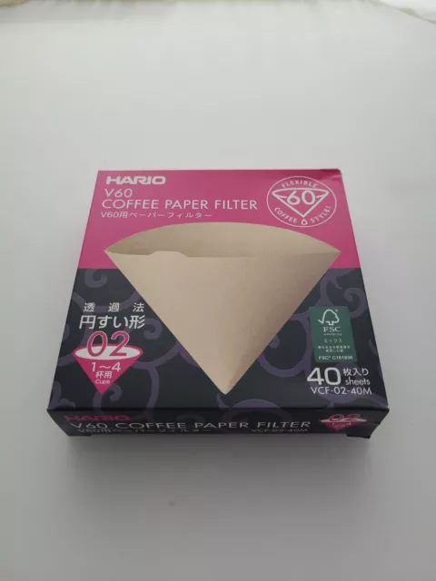 Hario V60 VCF-02-40M Coffee Dripper Filter Papers Size 02 2-4 cups Made in Japan