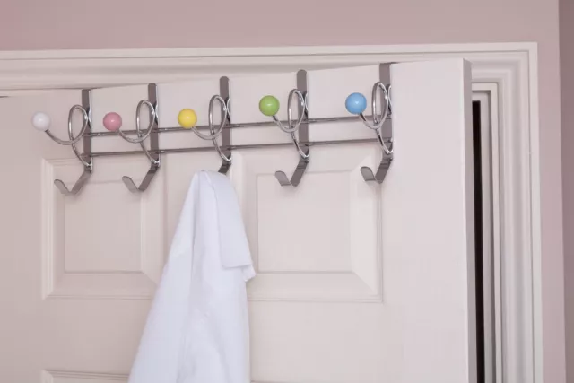 Over Door Hook/Coat,Hat,Towel Hanger-5 Multi-Color Ceramic Balls-CR14MULTI