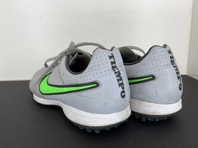 nike tiempo grey green