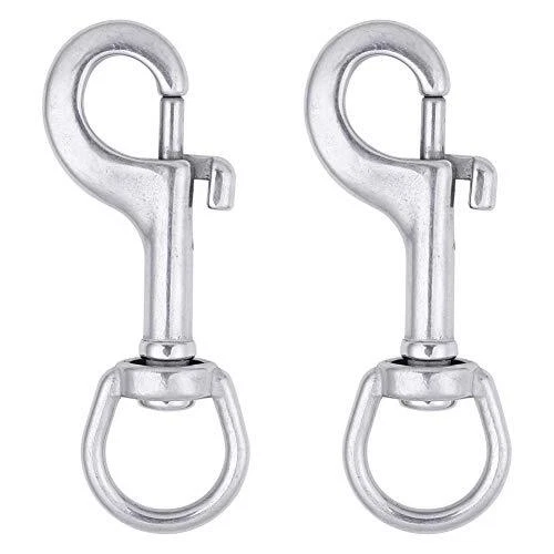 2-Pack 316 Stainless Steel Swivel Eye Bolt Snap Hook Marine Grade Sing