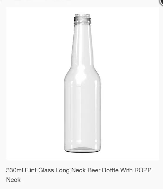 Beer bottle 330ml x 12 - Flint  Glass Beer/kombucha Home Brewing Hand Twist Cap