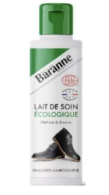 baranne lait de soin écologique pour cuir : chassures, maroquinerie