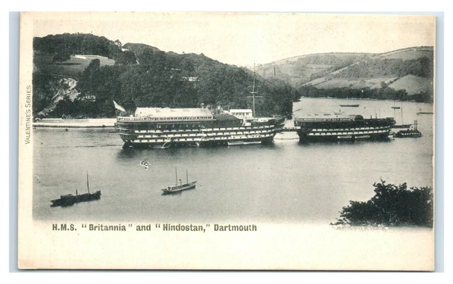 Postcard HMS "Britannia" and "Hindostan", Dartmouth U78