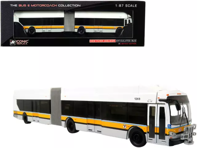 New Flyer Xcelsior XN-60 Aerodynamic Articulated Bus #39 "MBTA Boston" White wit