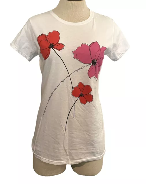 CAROLINA HERRERA Womens Size Large Key To The Cure Cancer Graphic T-Shirt USA