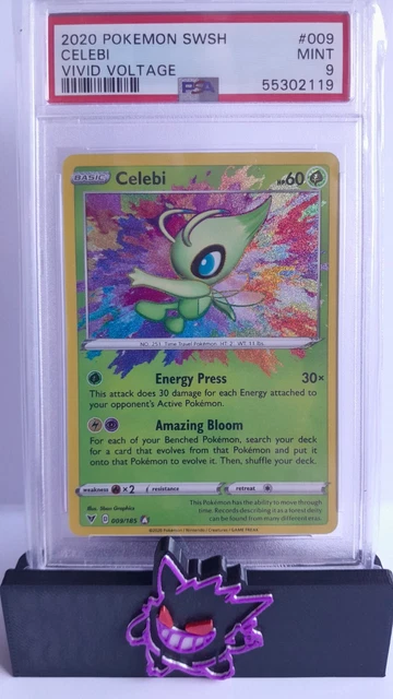 2020 Pokemon Vivid Voltage Celebi Amazing Rare Holo Psa 9 Mint 009/185