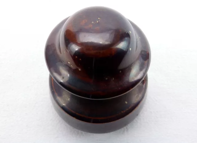 Antique/Vintage Porcelain Pin Style Electrical Insulator, Dark Brown, #INSBN16