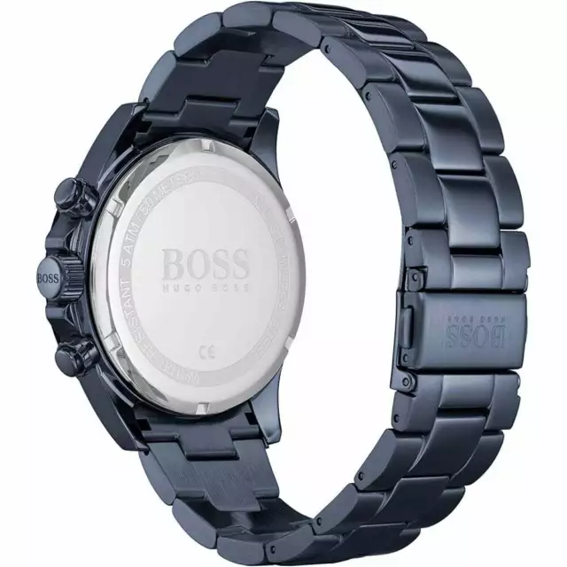 Neu Original Hugo Boss Herrenuhr Ganz Blau Ton Edelstahl Hero Hb1513758 3