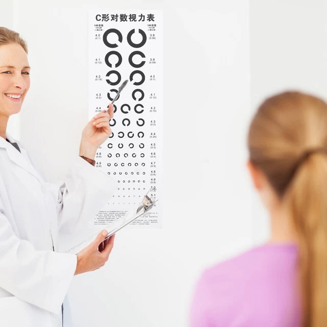 1 Set Visual Eye Testing Chart C-Type Vision Chart Waterproof Wall Eye Chart