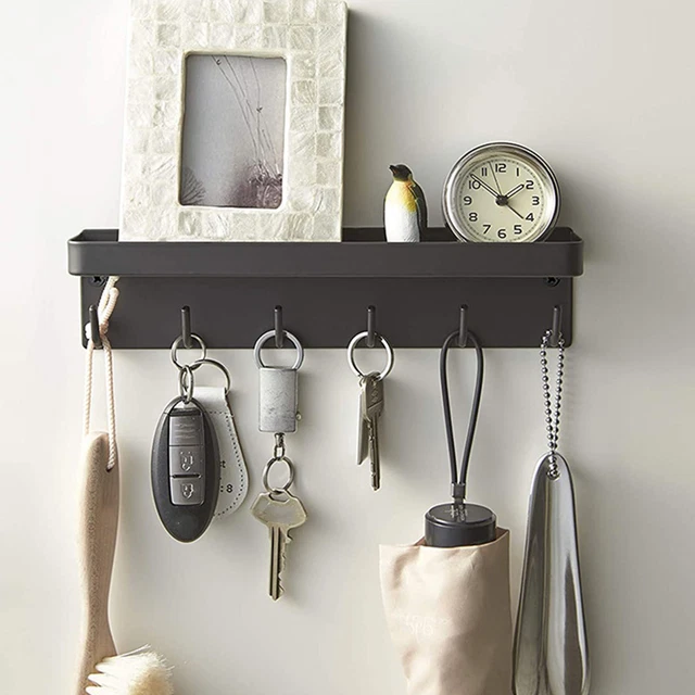 Key Holder Wall Hooks Organizer Hanger Rack Wall Mounted Black AU