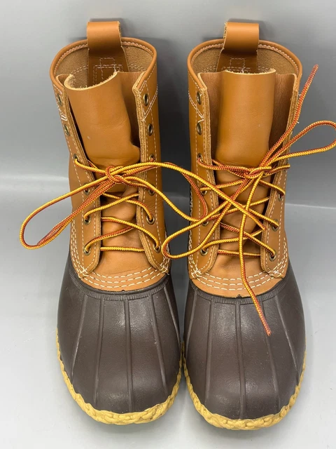 L.L. BEAN BEAN Boots 8" Mens 8 Brown Waterproof Rain Boots Lace Up Made ...