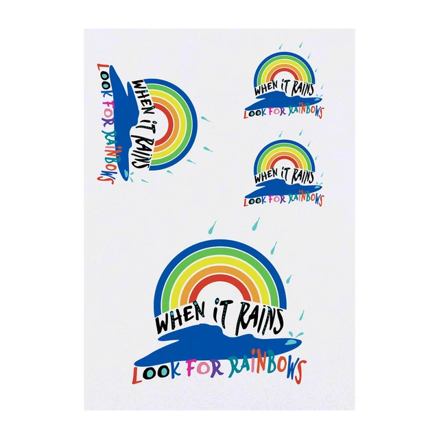 4 tatuajes temporales ""Busca arco iris"" (TO00064654)