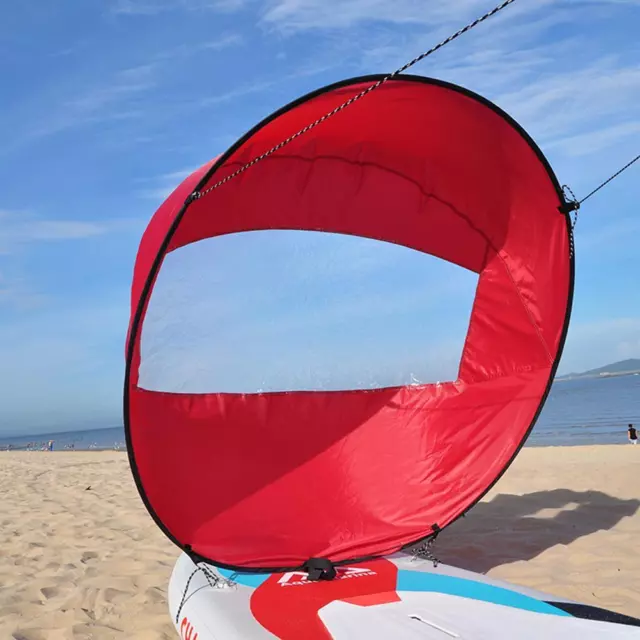 NEW Foldable Boat Wind Sail Surfing Downwind Wind Paddle (Red)