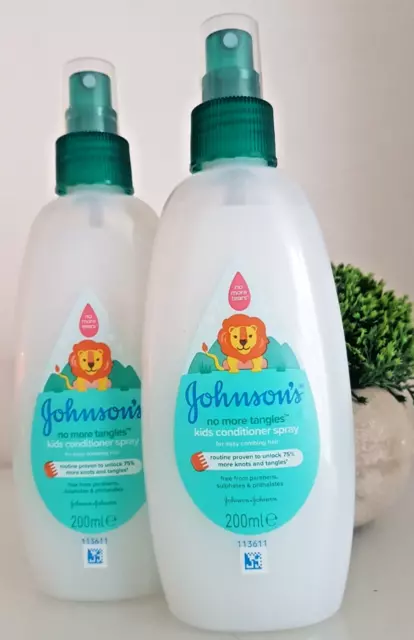 2 x Johnsons No More Tangles Kids Conditioner Spray For Easy Combing Hair 200ml