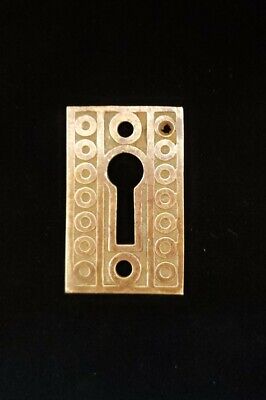 Antique Victorian Eastlake Cast Brass Keyhole Escutcheon Cover for Door, Drawer