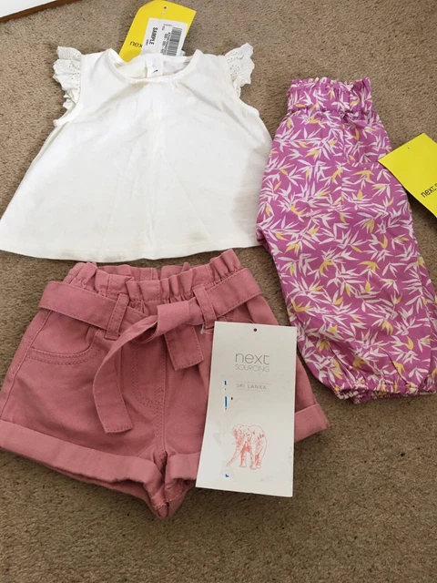 Next - Bundle of 3 items baby Girl age 3-6 months. Top/shorts/trousers