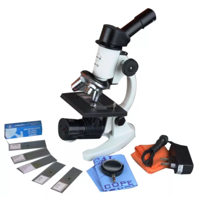 40-1000x Elementary Etudiant Microscope W sans Fil LED Lampe. Piles Incluses