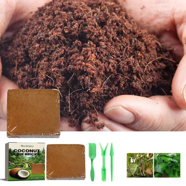 Coir Brick Coconut Fiber Growing Potting Soil Plant Growing Media 60g G3L9