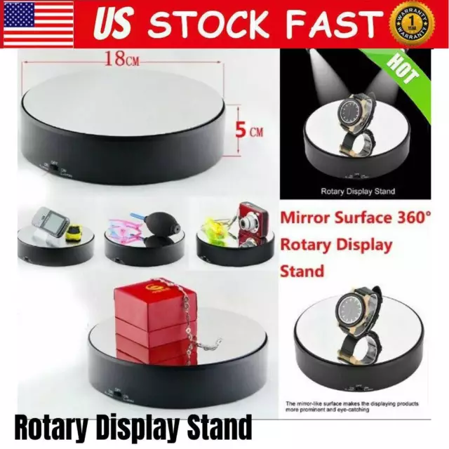 12 Rotating Display Stand turntable, black felt top