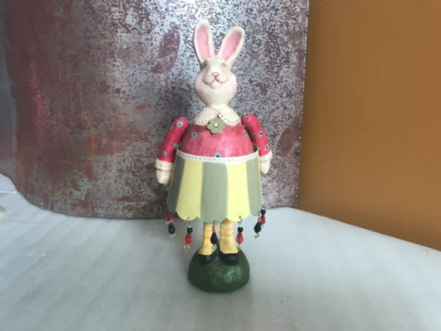Larkspur Lane Lib Cummings Mead~Cornelia Carotte ~Folk Art Rabbit Bunny Figurine