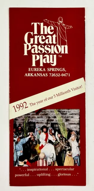1992 Great Passion Play Eureka Springs Arkansas Vintage Travel Brochure Ticket