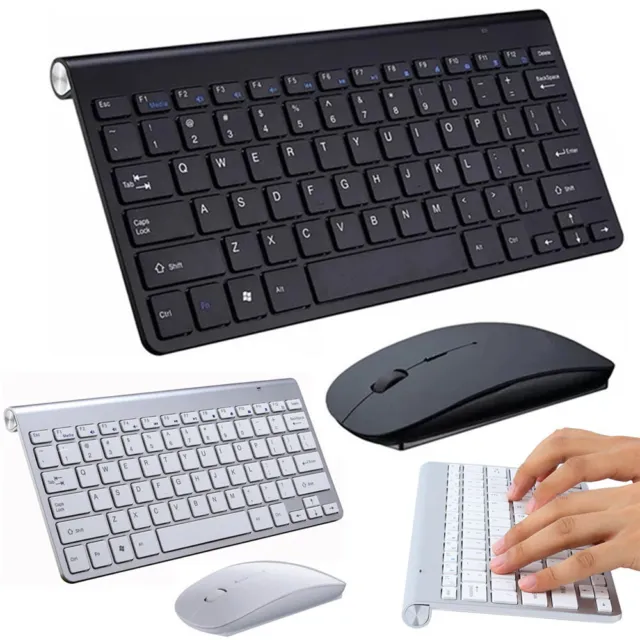 2.4G Slim Wireless Keyboard Cordless Optical Mouse Receiver Combo For PC Laptop