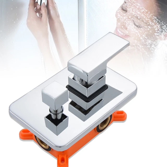 2WAY CONTROL VALVE Wallmounted Shower Faucet Diverter Square Plate