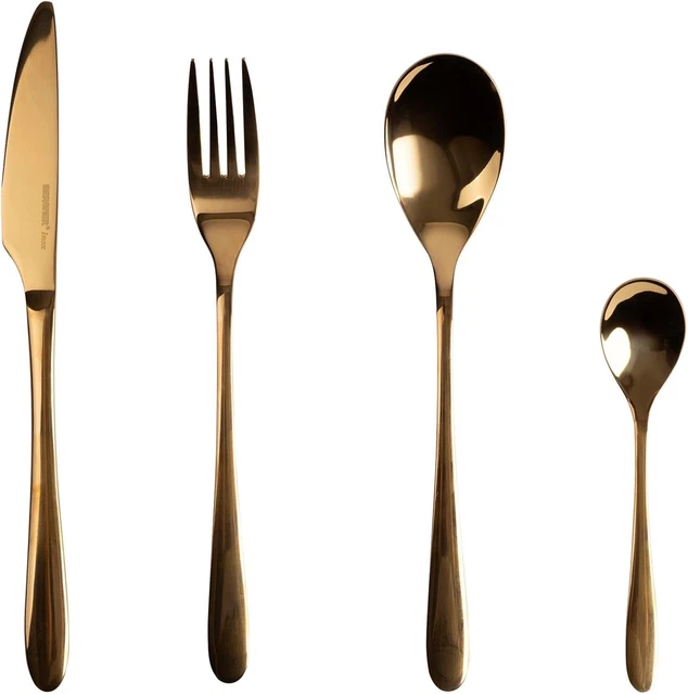 Set 4 Cucchiai Da Minestra In Acciaio Inox 18/10 - 16 Cm, Lucidi A Specchio, Grandi E Pesanti, Design Asiatico