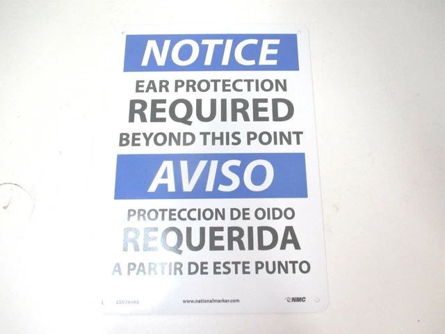 National Markers (ESN384AB) 10" x 14" Notice Ear Protection Required Metal Sign