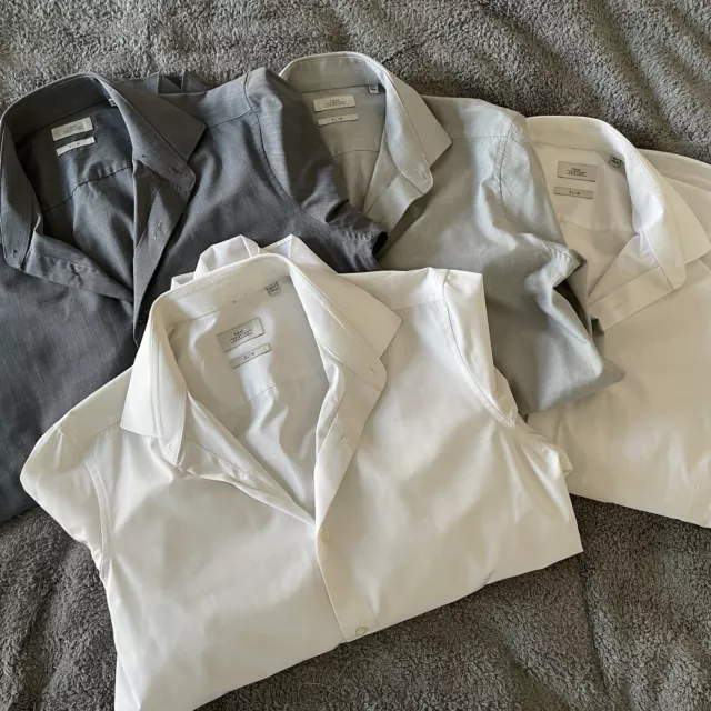 Next Pack-of-4 Slim Fit Smart Shirts (Men’s Size: 15.5” 39cm)