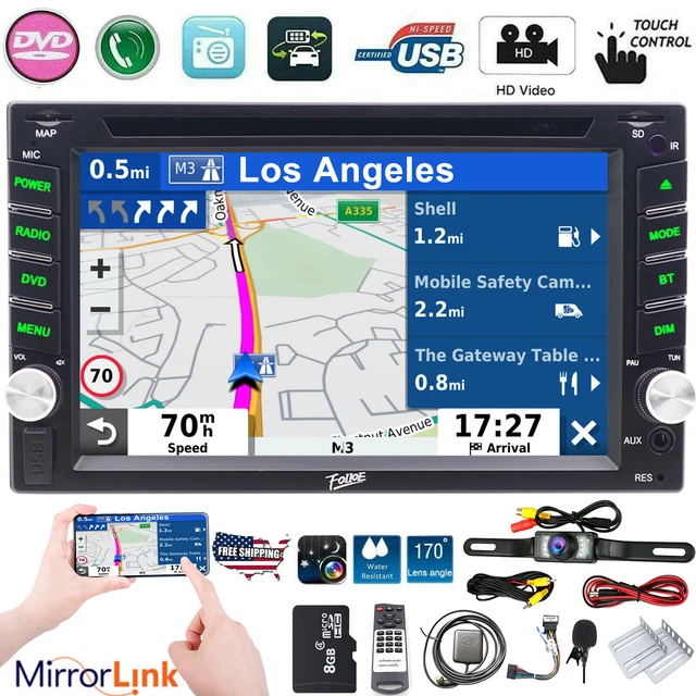 6.2" Car Stereo Bluetooth Radio Double 2Din DVD CD Player GPS NAVI Rear CAMERA